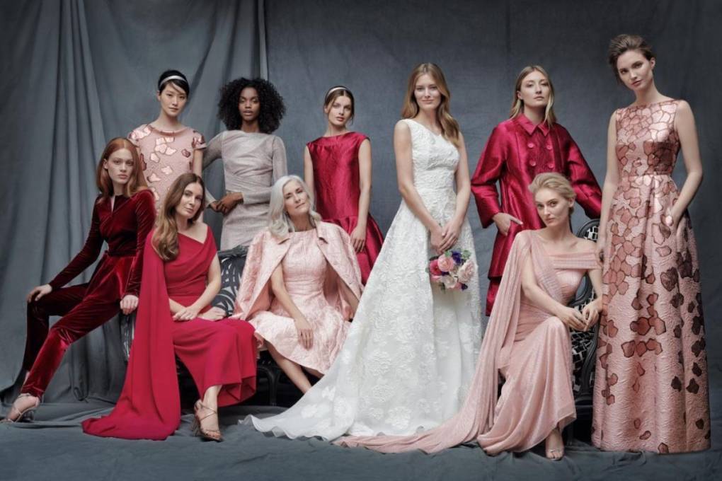 textur-weiss-rot-rosa-abend-kleider