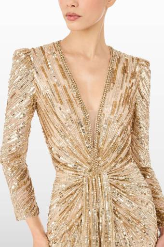 long-sleeves-golden-dress